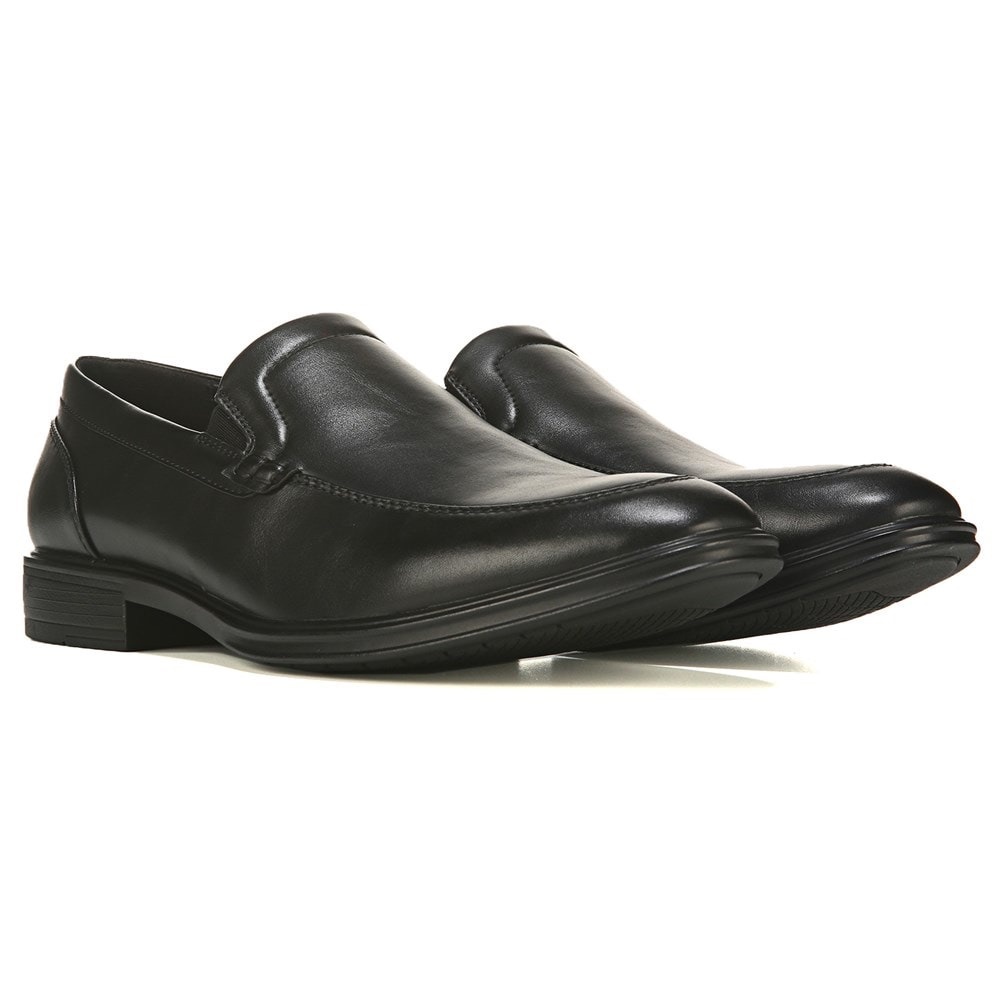 Men shoes Perry Ellis Men's Shiny Black Slip-On Loafers size 10.5  leather